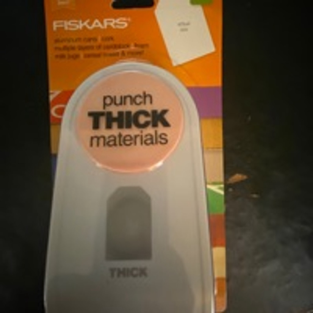 NEW Fiskars 2" Tag Punch THICK Materials Punches 109150-1001